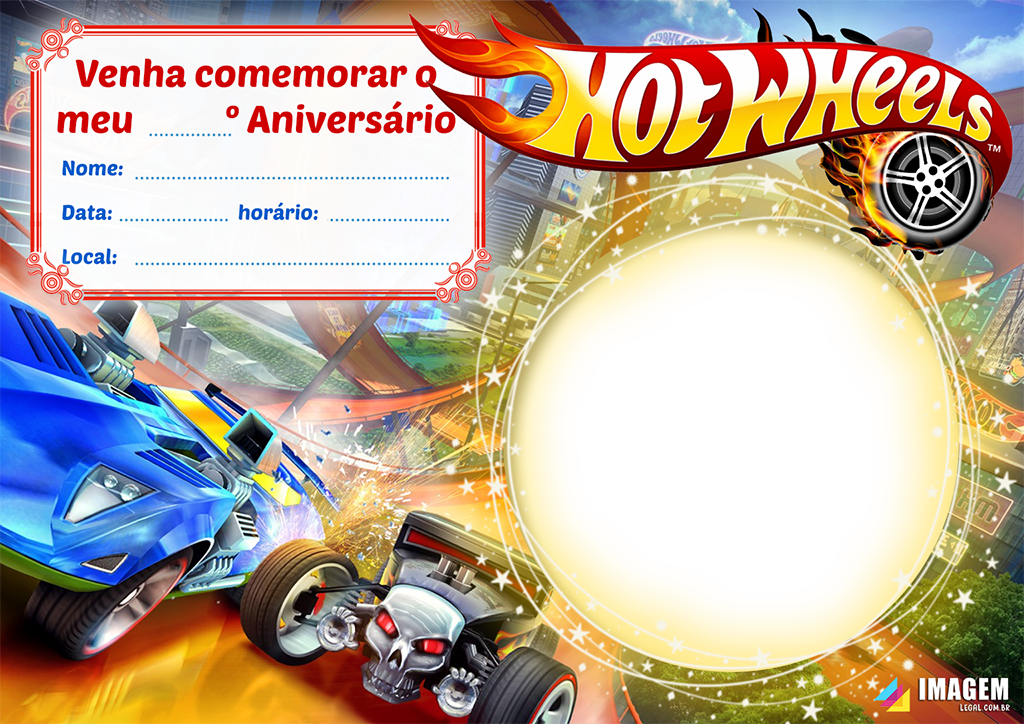 convite hot wheels pdf