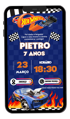 modelo convite hot wheels