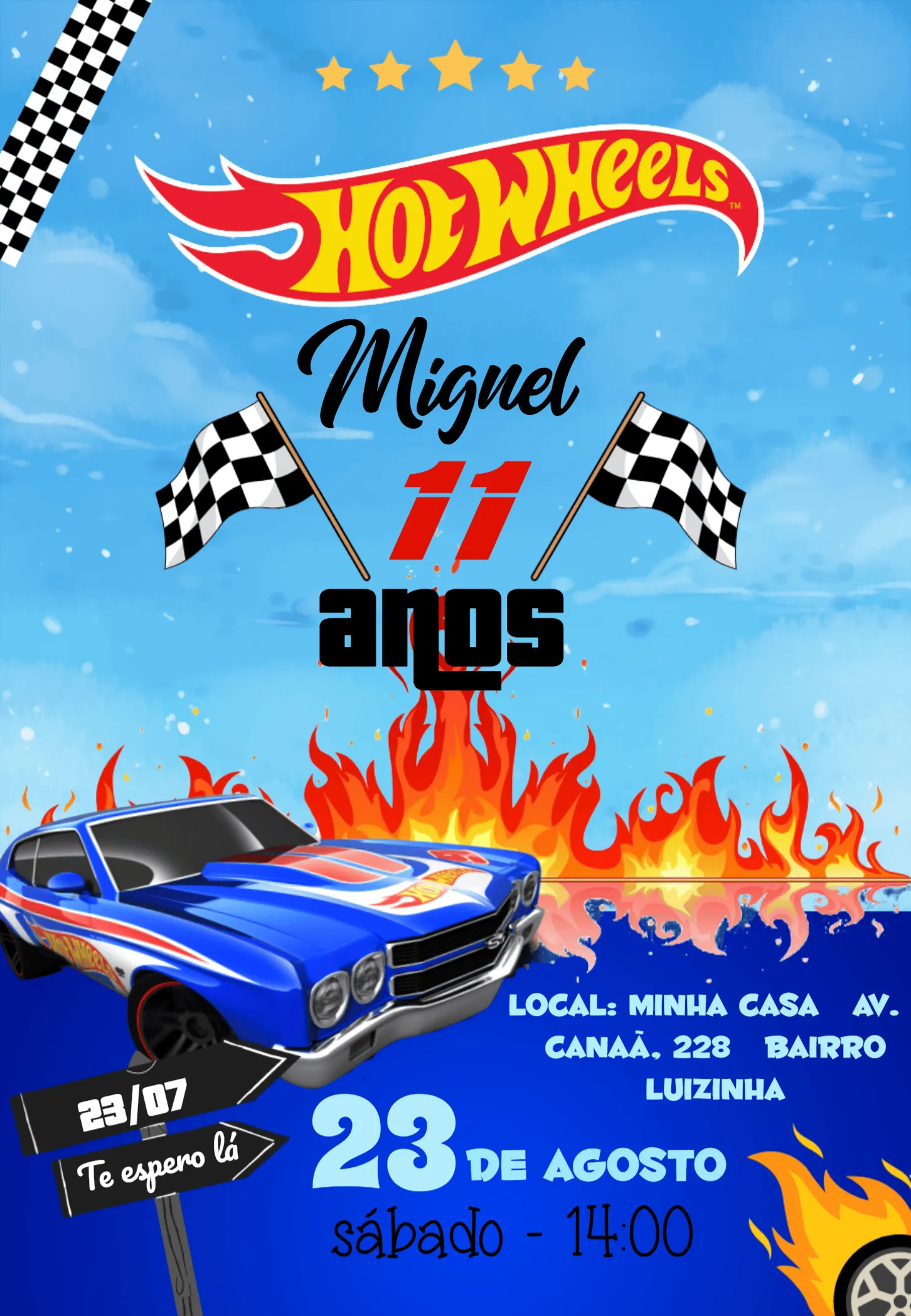 convite hot wheels png