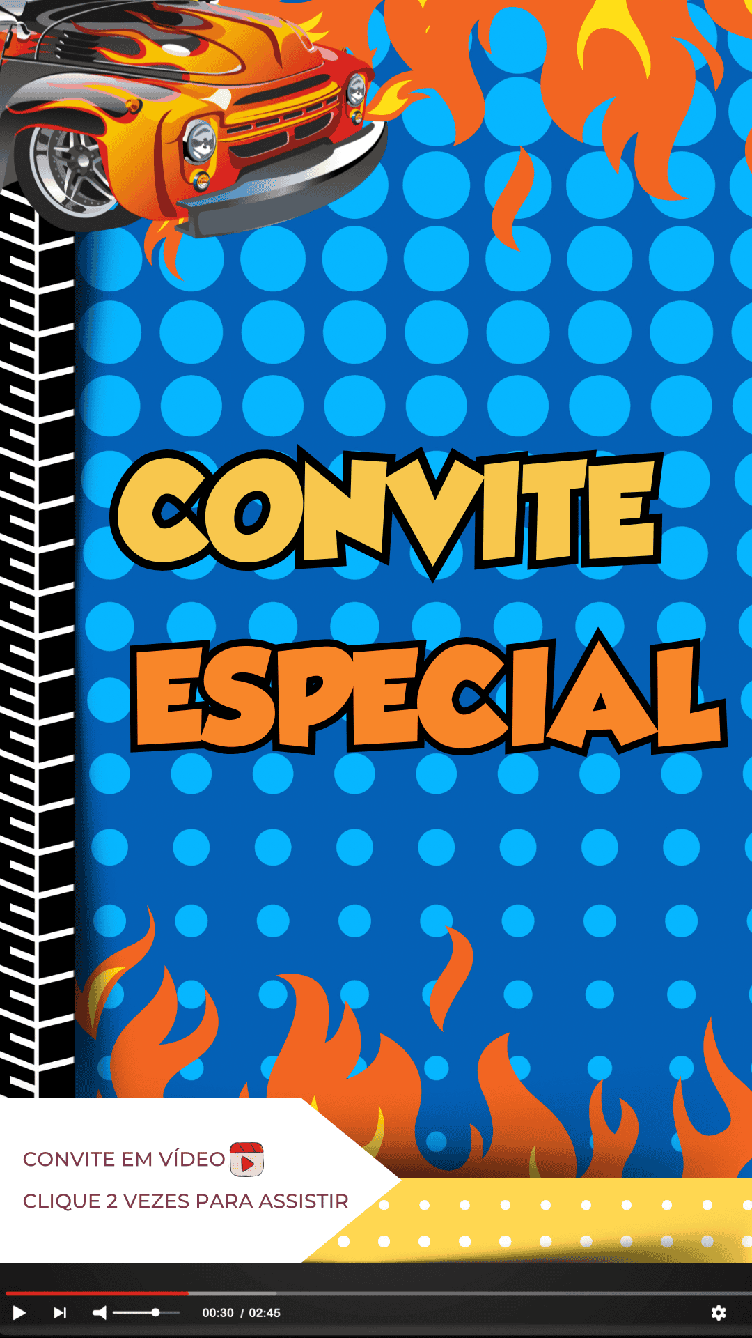 convite hot wheels png
