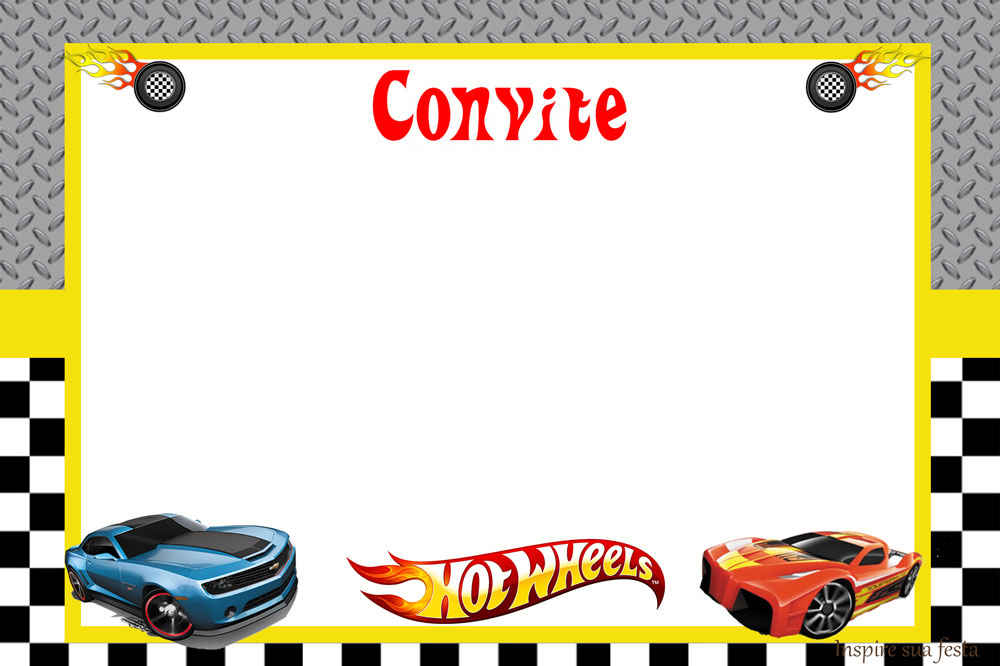 convite hot wheels carro