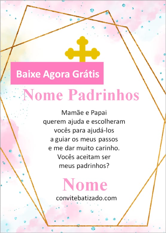 convite para padrinhos de bebe