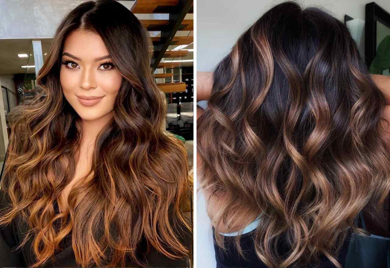 cabelo chocolate iluminado