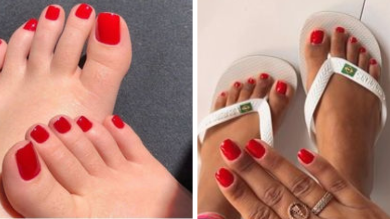 cores de esmalte para pés e mãos diferentes