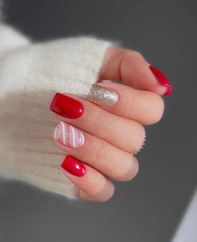 unhas com glitter para festas