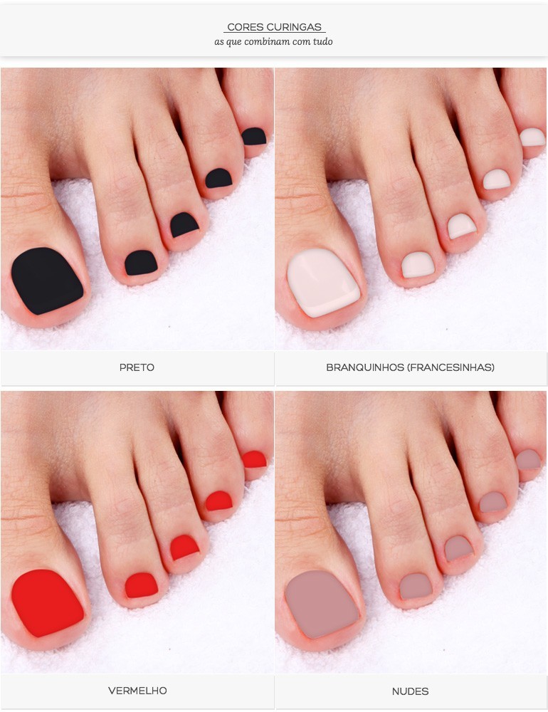 cores para pintar as unhas dos pés