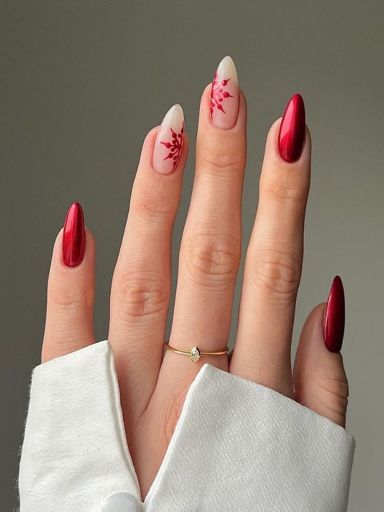 nail art unha amendoada