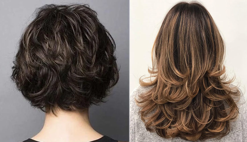 corte em camadas longas para emoldurar o rosto