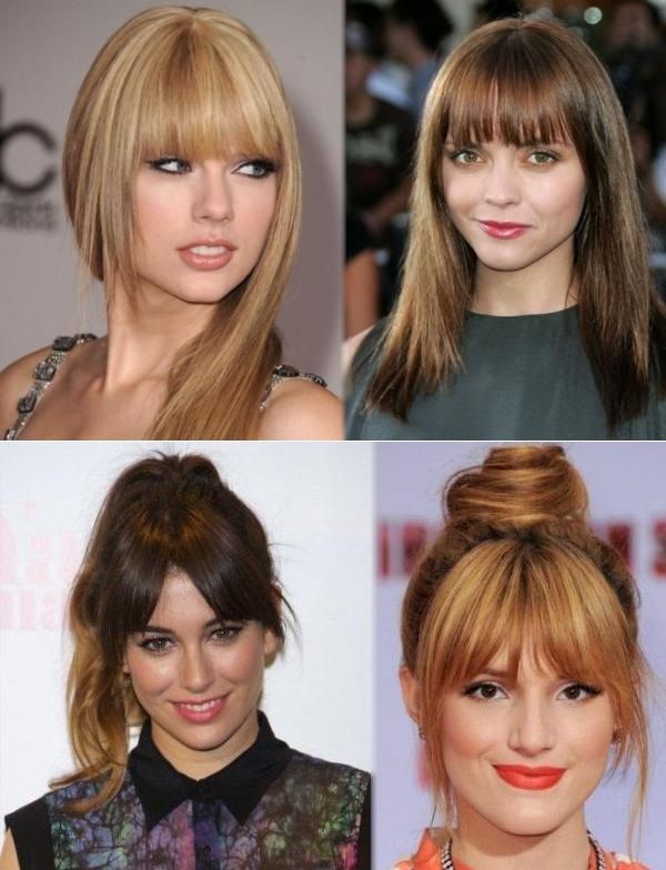 corte com franja para rosto redondo