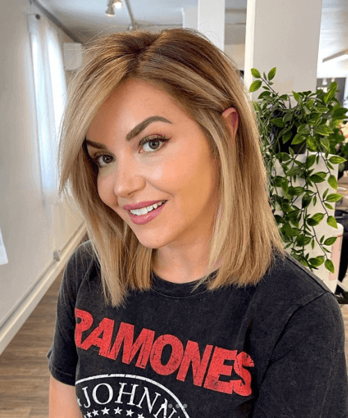 corte de cabelo liso repicado para rosto redondo