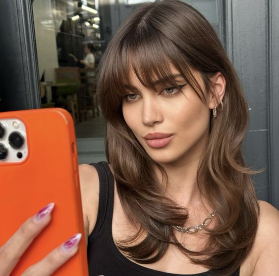 franja para cabelo liso