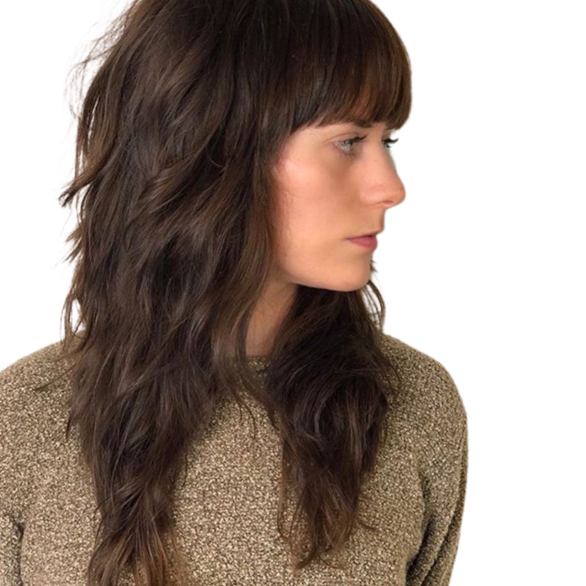 wolf cut cabelo liso