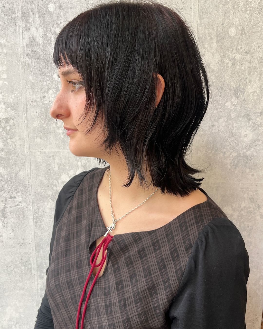 wolf cut cabelo liso