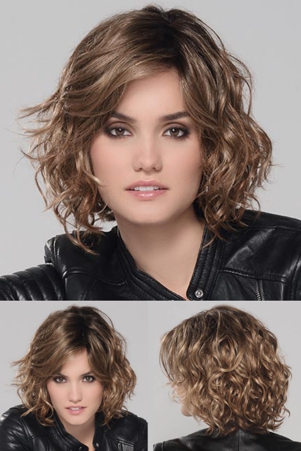 inspiração corte de cabelo ondulado médio