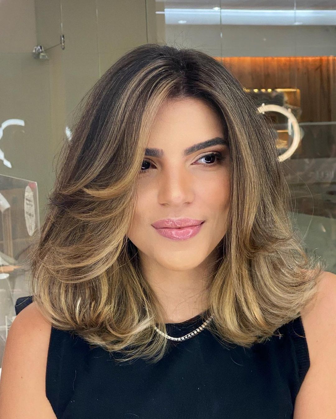 long bob com franja curtain bangs