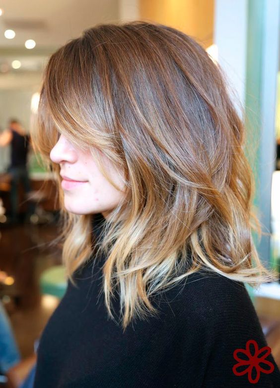 long bob médio para rosto oval