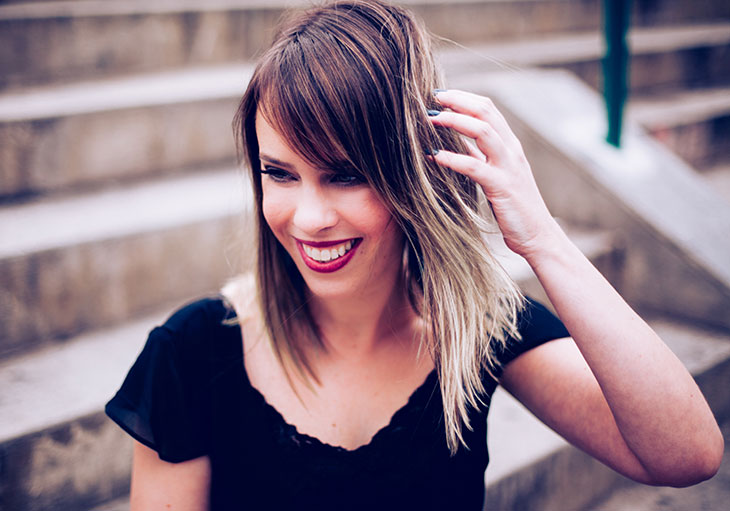 long bob com franja