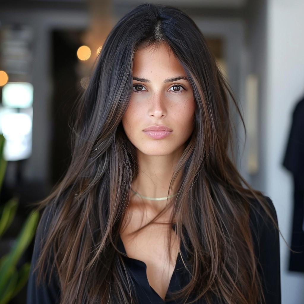 corte reto vs corte em camadas para cabelo longo liso