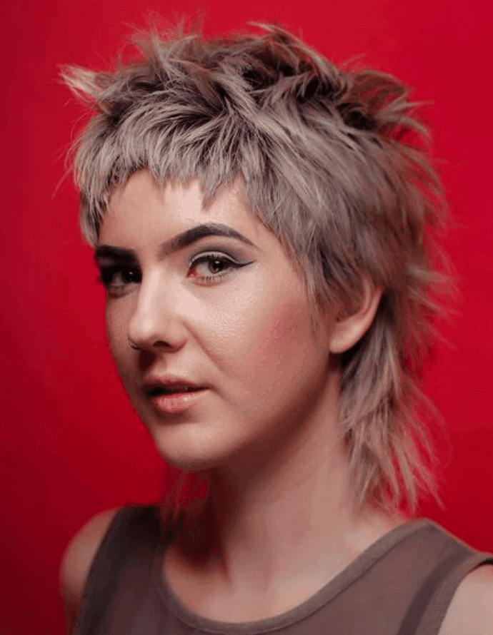 Mullet feminino com franja