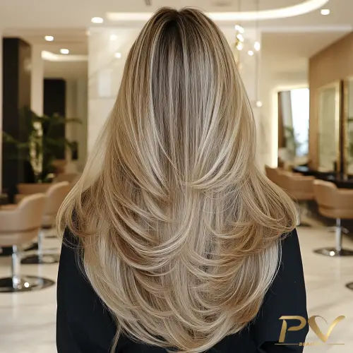 corte com volume cabelo ondulado longo