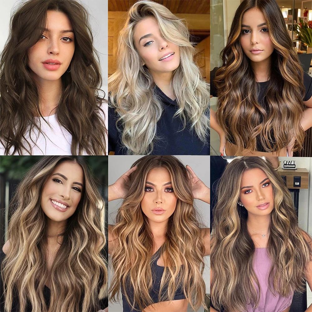 corte em V cabelo ondulado longo