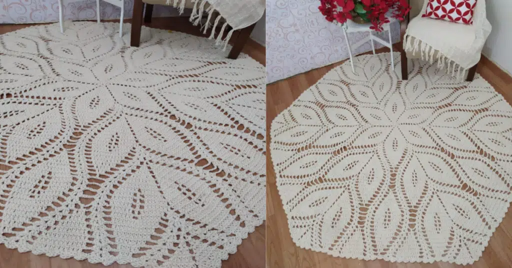 Inspirações de Tapetes de Crochê Filé com Gráficos Grátis