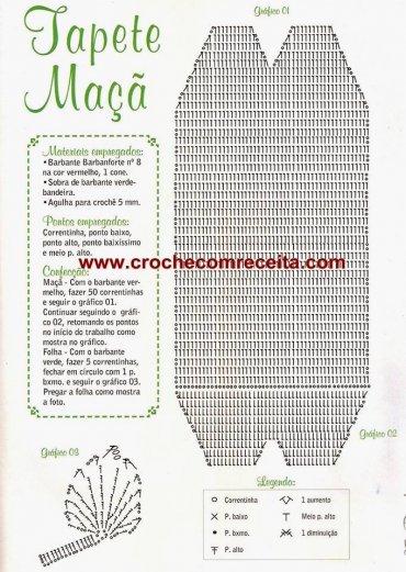 croche de barbante com graficos