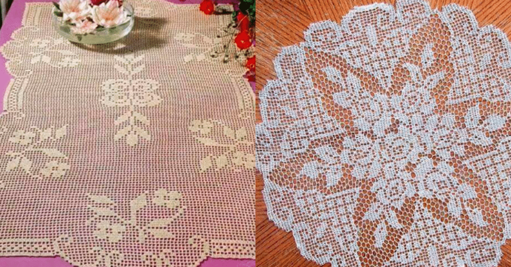 Projetos de Crochê Filé para Iniciantes: Toalhinhas e Barrados