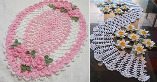 ideias de caminho de mesa de crochê para sala de jantar