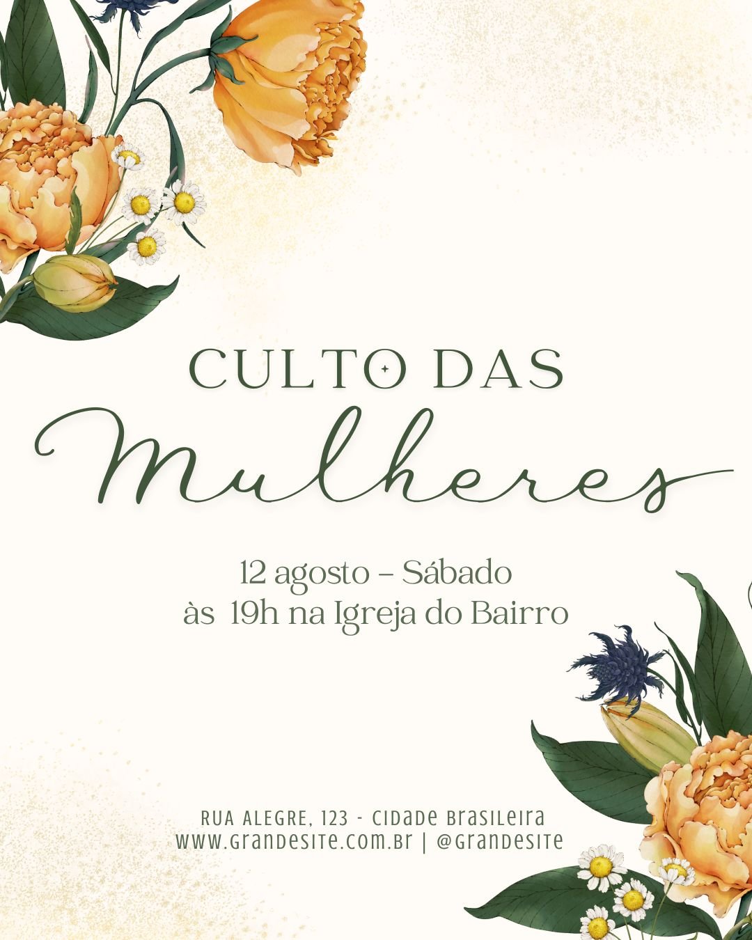 culto de mulheres decoração