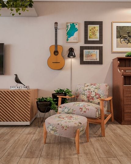 como expor fotos e lembranças de viagem na sala de estar