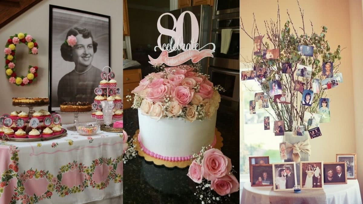 decoração 80 anos feminina elegante