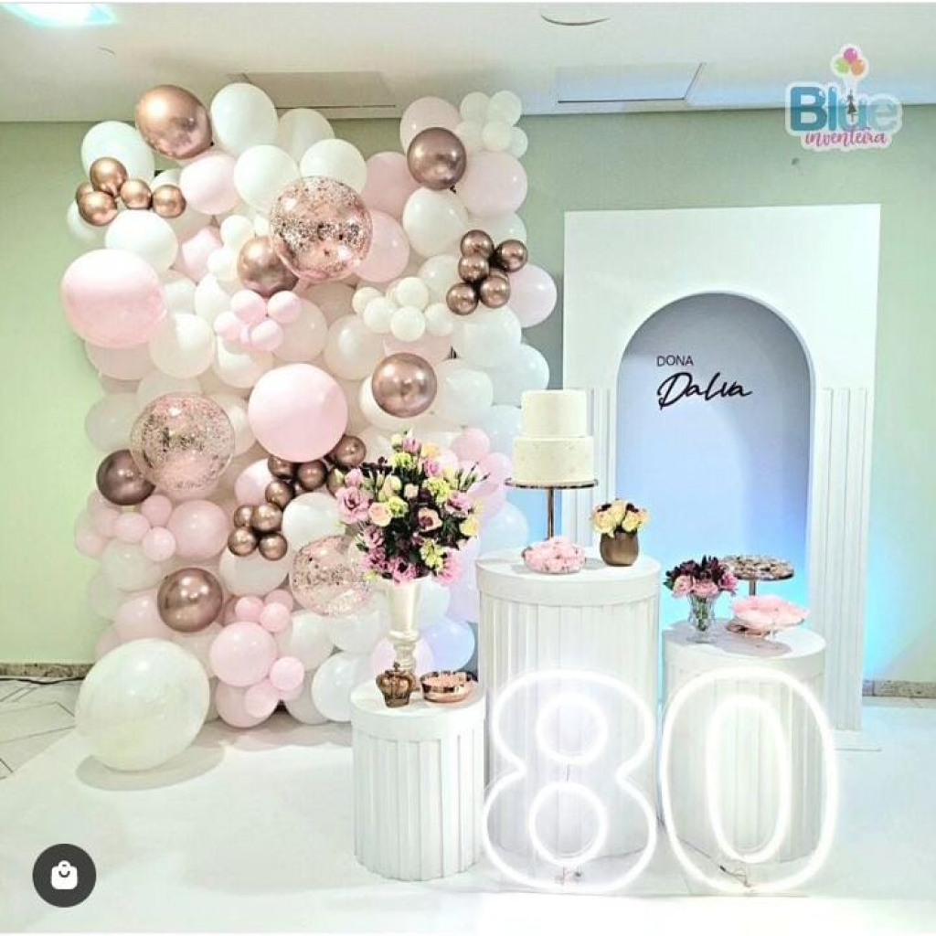convite 80 anos feminino