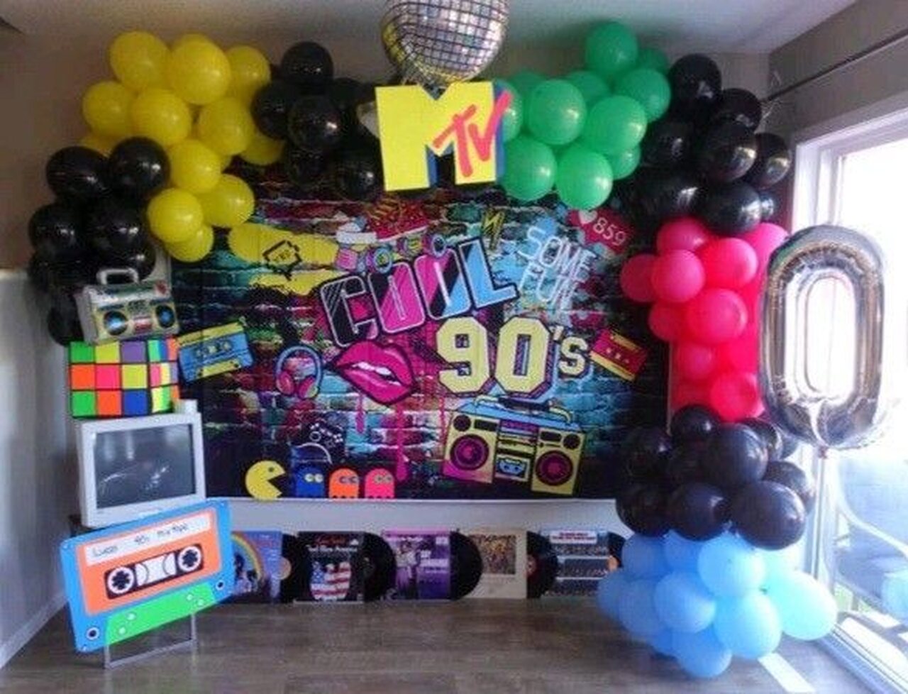 decoração festa anos 90 para adultos