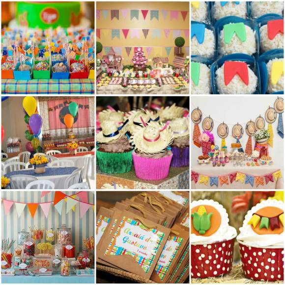 decoração festa junina para mesa de bolo