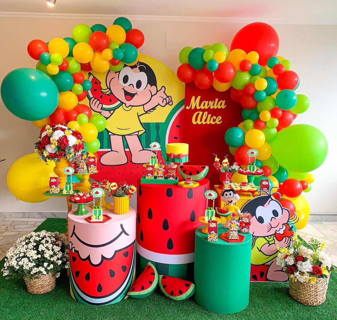 decoração aniversario magali painel