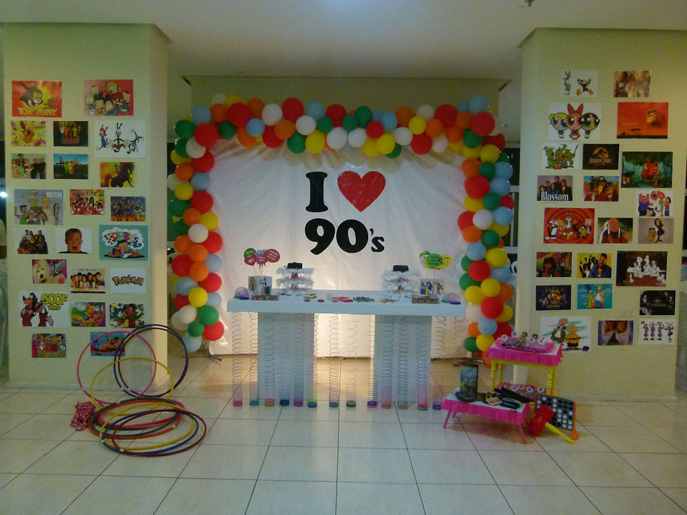 decoração aniversário anos 60 feminina detalhes