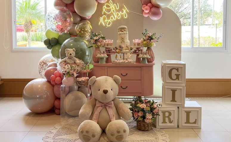 ideias criativas decoração chá de bebê menina