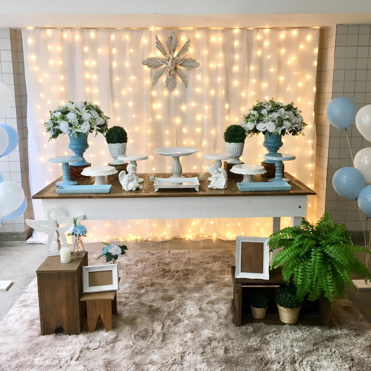 ideias criativas decoração batismo simples e elegante