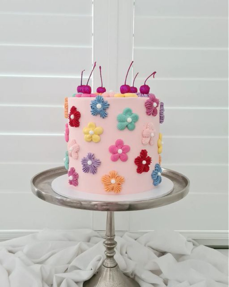 Decoração de bolo infantil tema margaridas