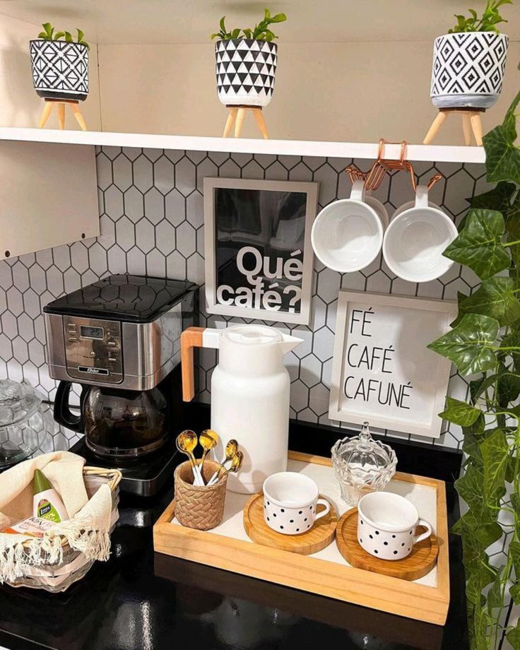 cantinho do café com bandeja