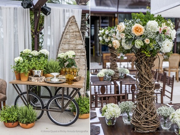 arranjos florais casamento rústico chique capim pampas
