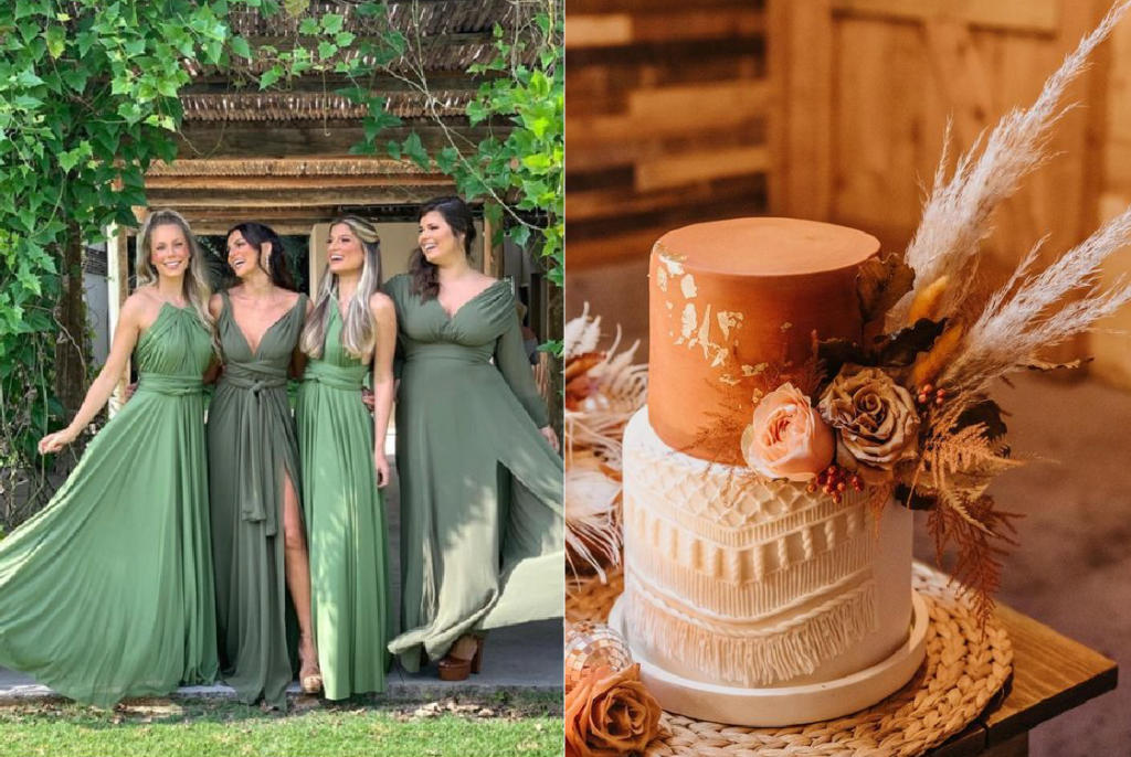 arranjos florais casamento verde oliva dourado eucalipto