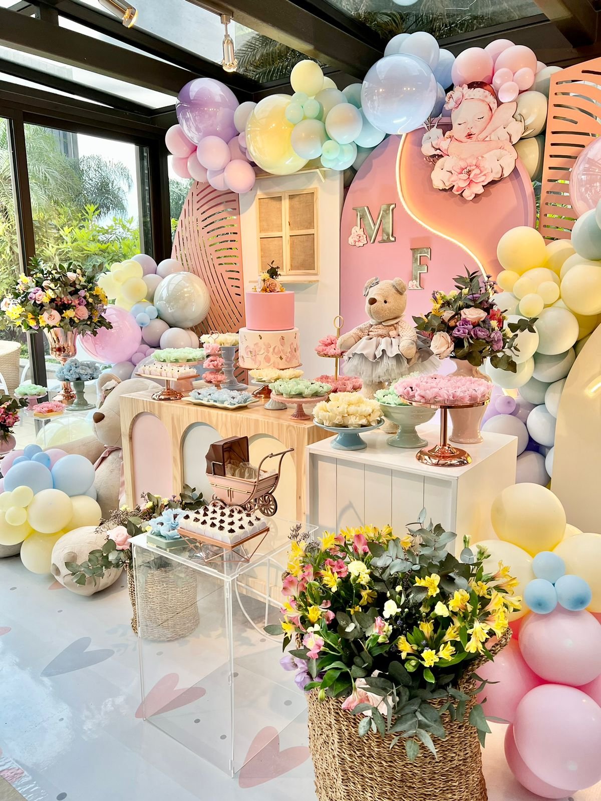 kits decoração chá de bebê menina