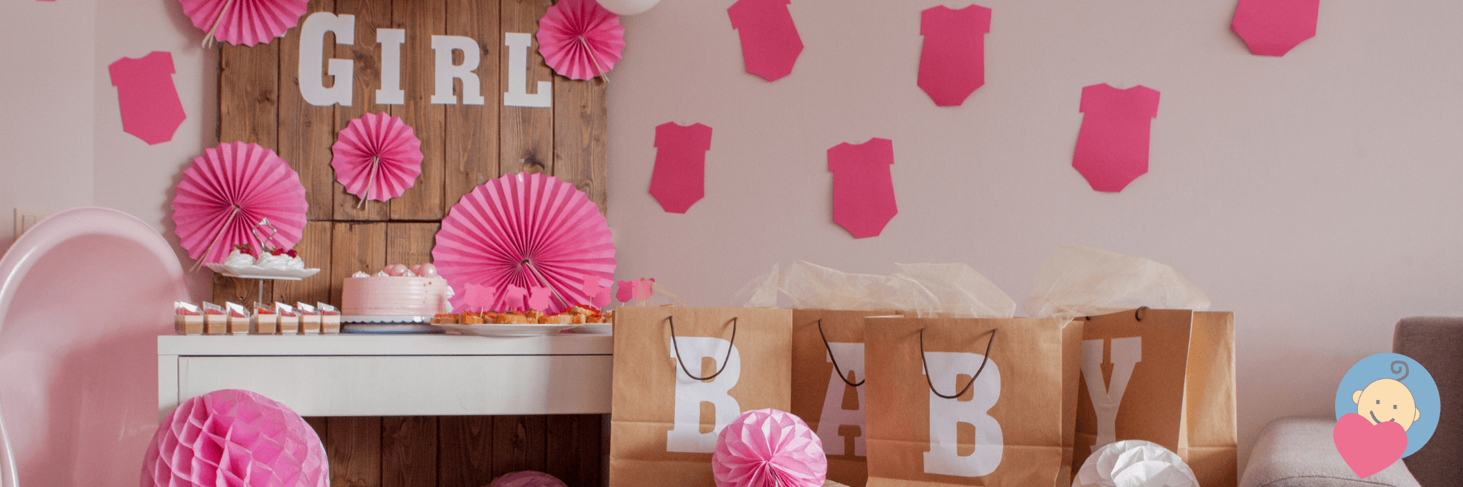 mesa principal chá de bebê menina simples