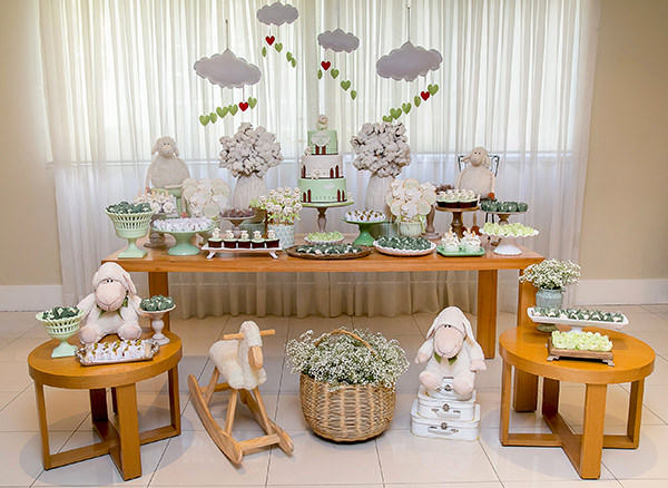 como fazer painel de algodão para chá de bebê ovelha