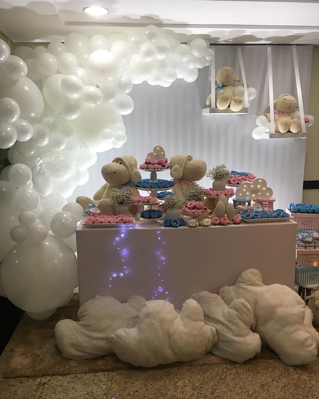 decoração chá de bebê simples