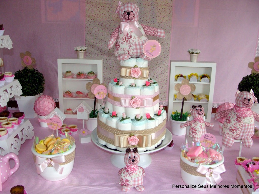 ideias de temas para decoração de chá de fralda de menina