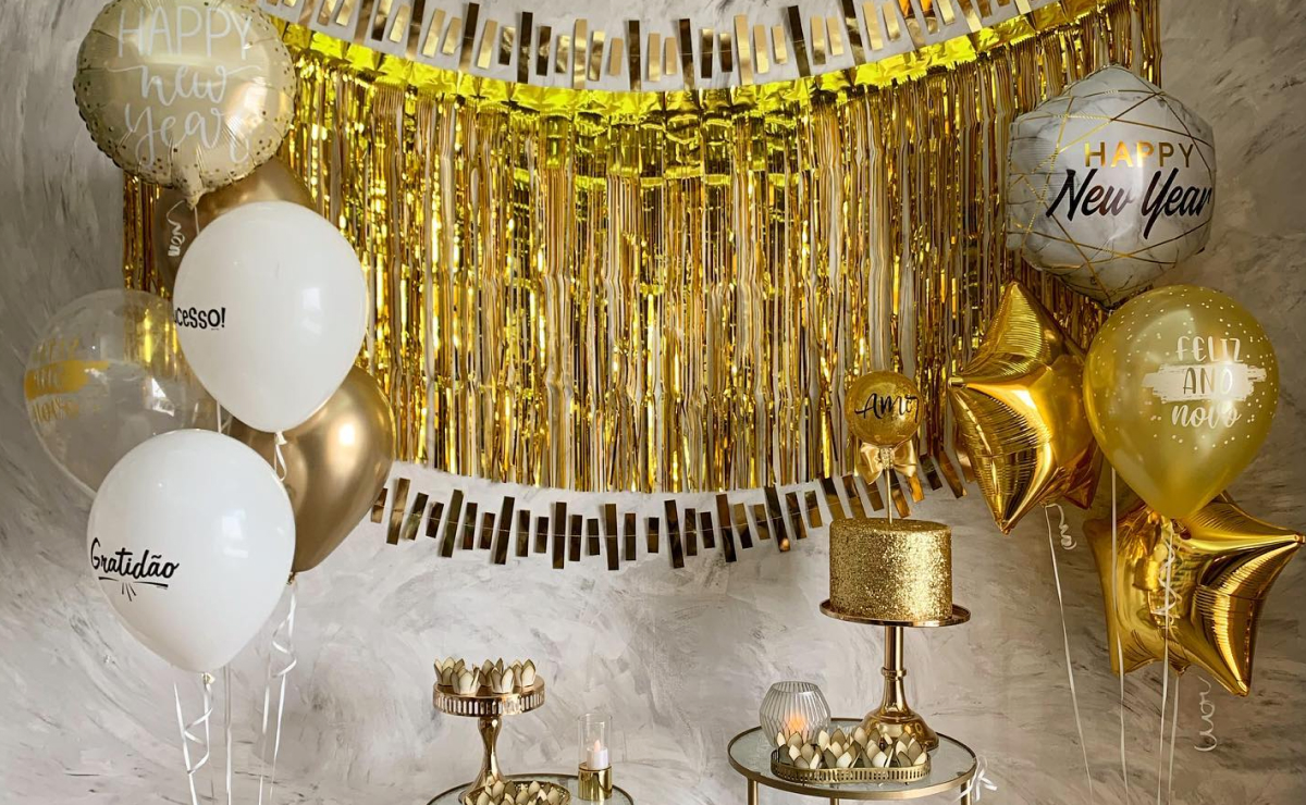 ideias criativas decoração balão metalizado festa