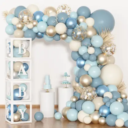 decoração com balões para cha de bebe